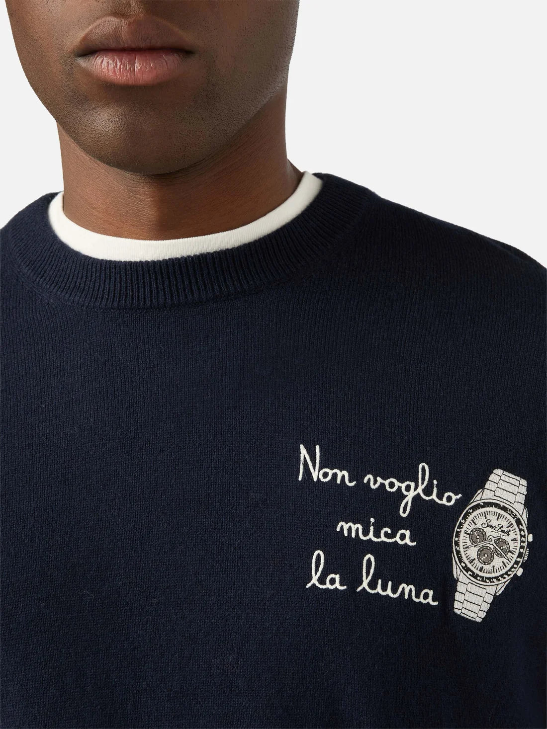 Mc2 Saint Barth Maglia Heron Lana E Cashmere Luna Whatch Blu