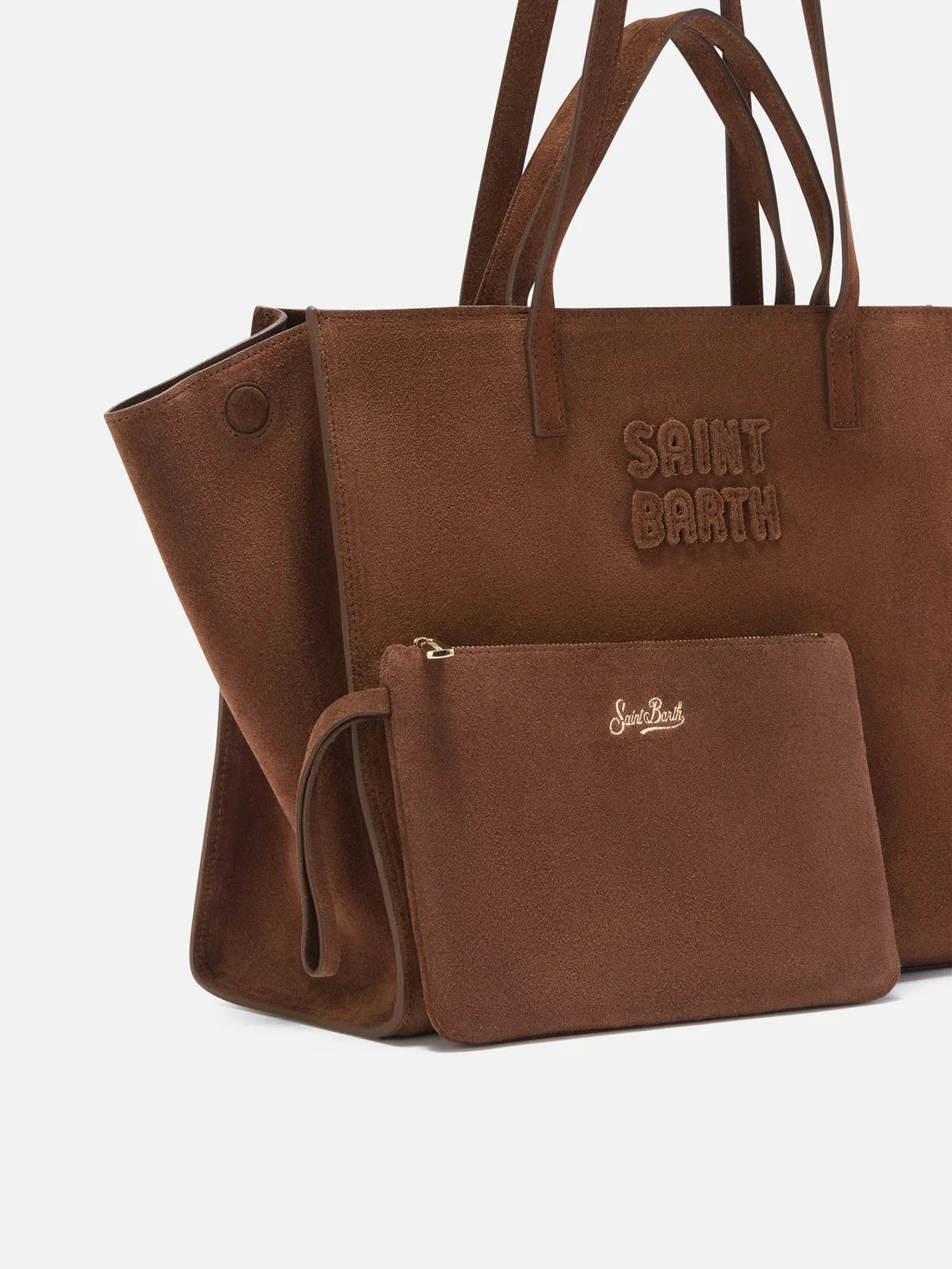 Mc2 Saint Barth Borsa Jour Large In Camoscio Marrone