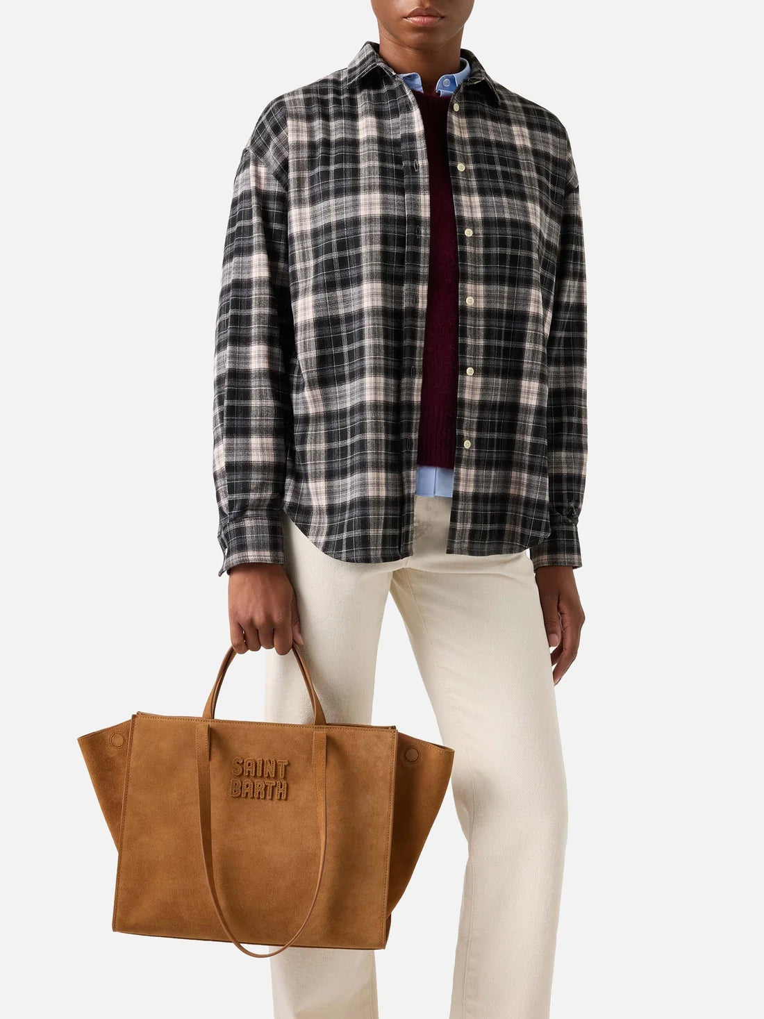 Mc2 Saint Barth Borsa Jour Large In Camoscio Nocciola