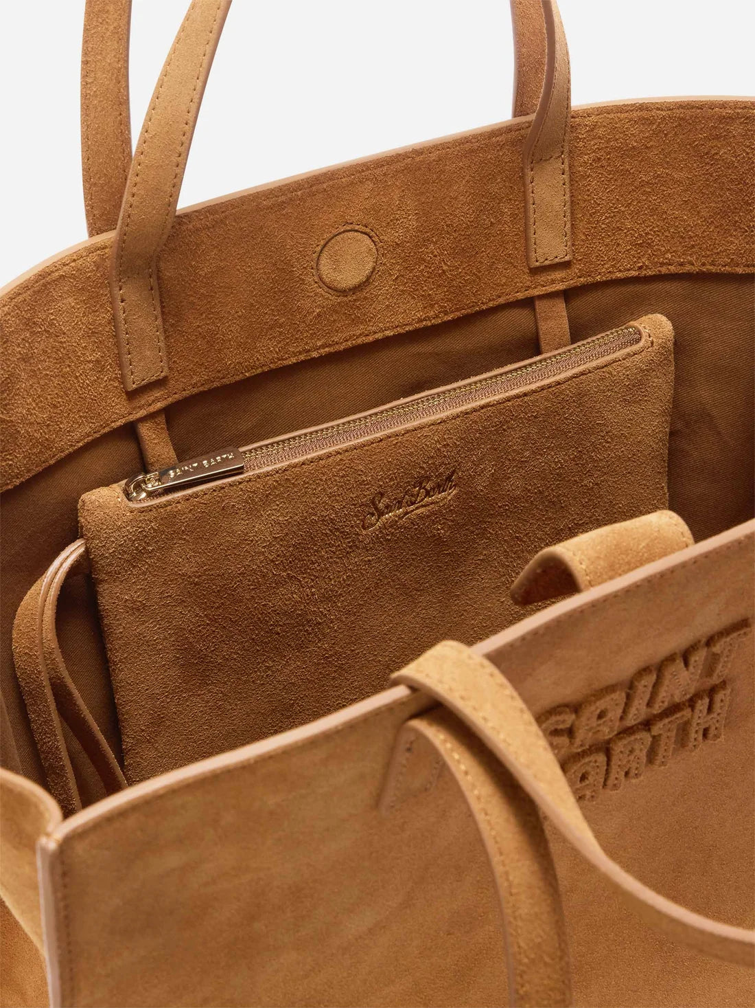 Mc2 Saint Barth Borsa Jour Large In Camoscio Nocciola