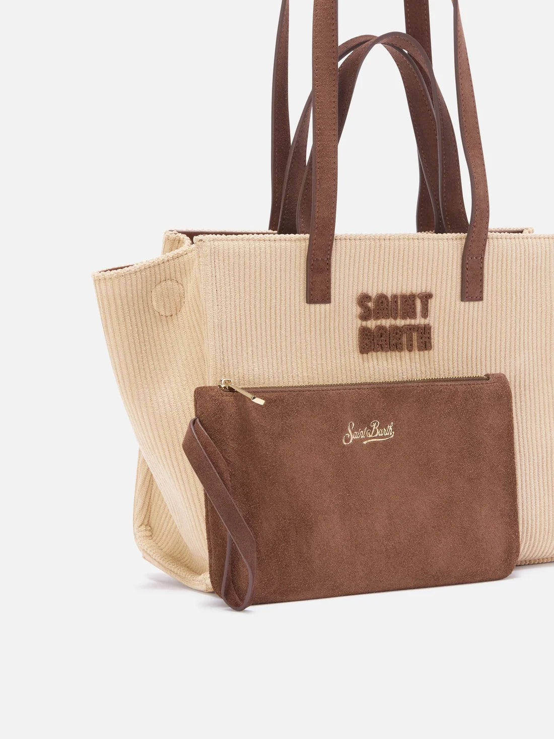 MC2 Saint Barth Jour Bag Midi Suede Corduroy Beige