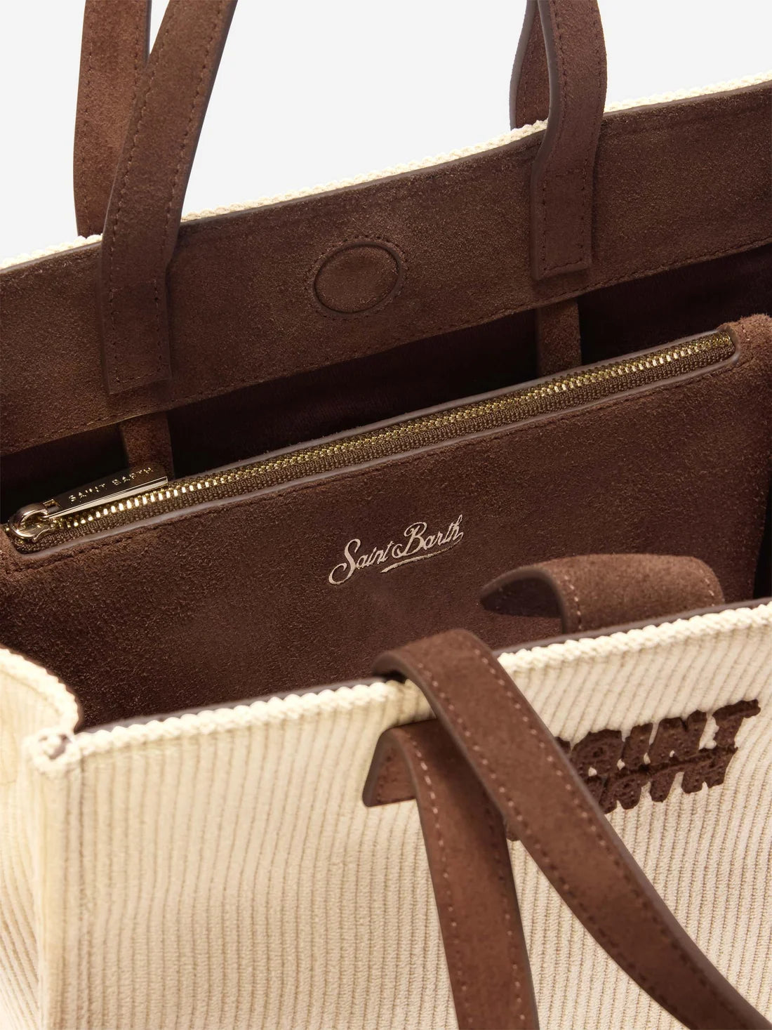 MC2 Saint Barth Jour Bag Midi Suede Corduroy Beige