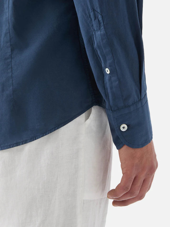 Mc2 Saint Barth Camicia Chemise Ice In Voile Di Cotone Blu Navy
