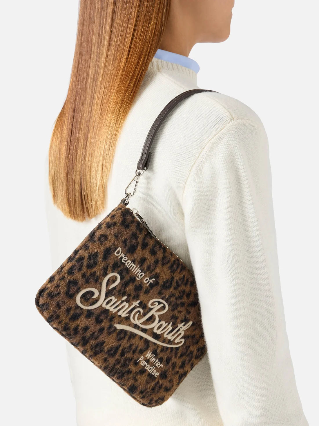 Mc2 Saint Barth Borsa Parisienne In Feltro Leopardata