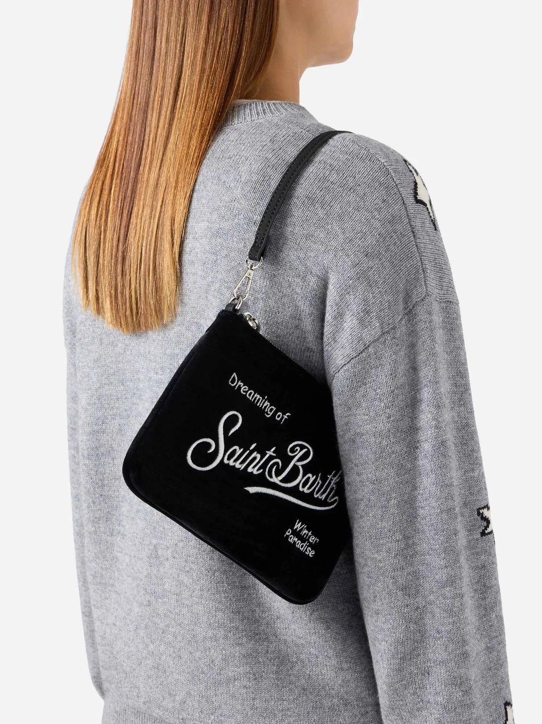 Mc2 Saint Barth Borsa Parisienne Mini In Velluto Nera