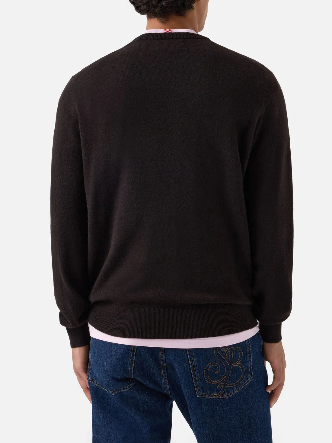 Mc2 Saint Barth Maglia Regent In Cashmere Marrone Scuro