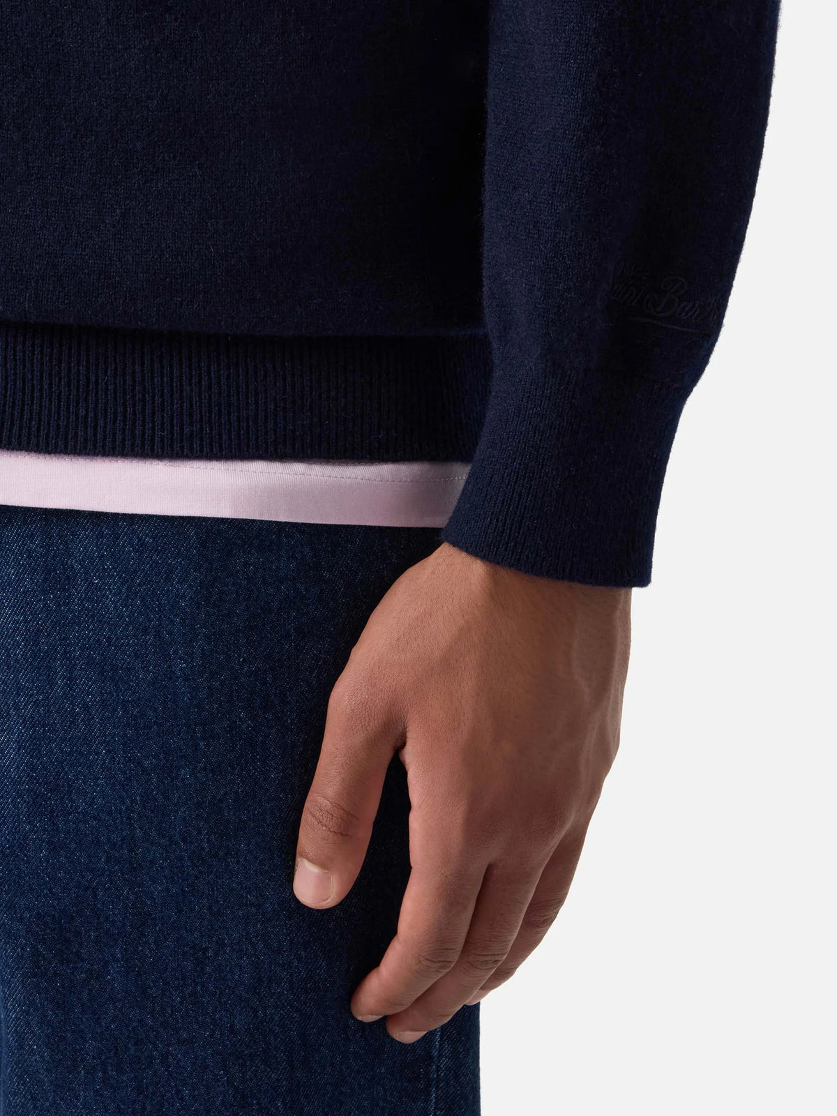 Mc2 Saint Barth Maglia Regent In Cashmere Blu Notte