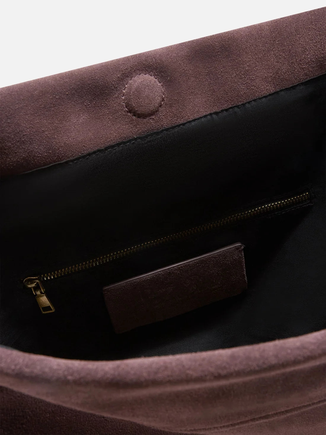 Mc2 Saint Barth Maxi Suede Pouch With Logo Patch Brown