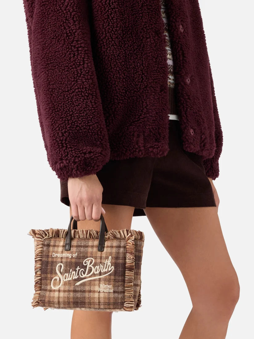 Mc2 Saint Barth Borsa Vanity Mini In Lana Tartan