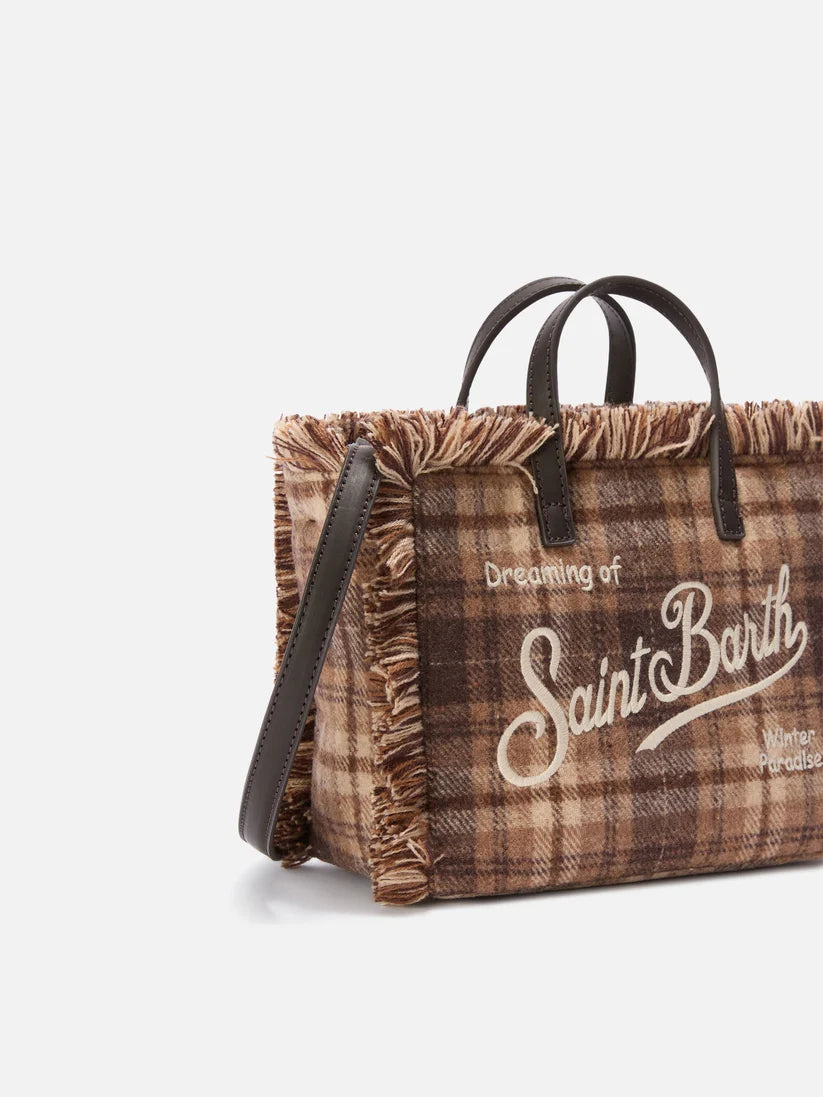 Mc2 Saint Barth Borsa Vanity Mini In Lana Tartan