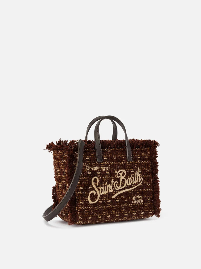 Mc2 Saint Barth Borsa Vanity Mini In Tweed Marrone