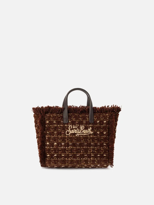 Mc2 Saint Barth Borsa Vanity Mini In Tweed Marrone