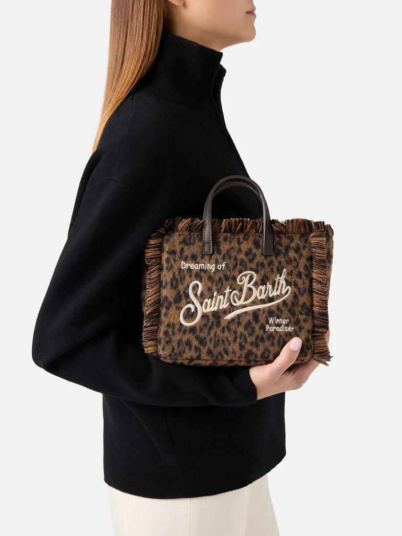 Mc2 Saint Barth Borsa Vanity Mini In Feltro Leopardata