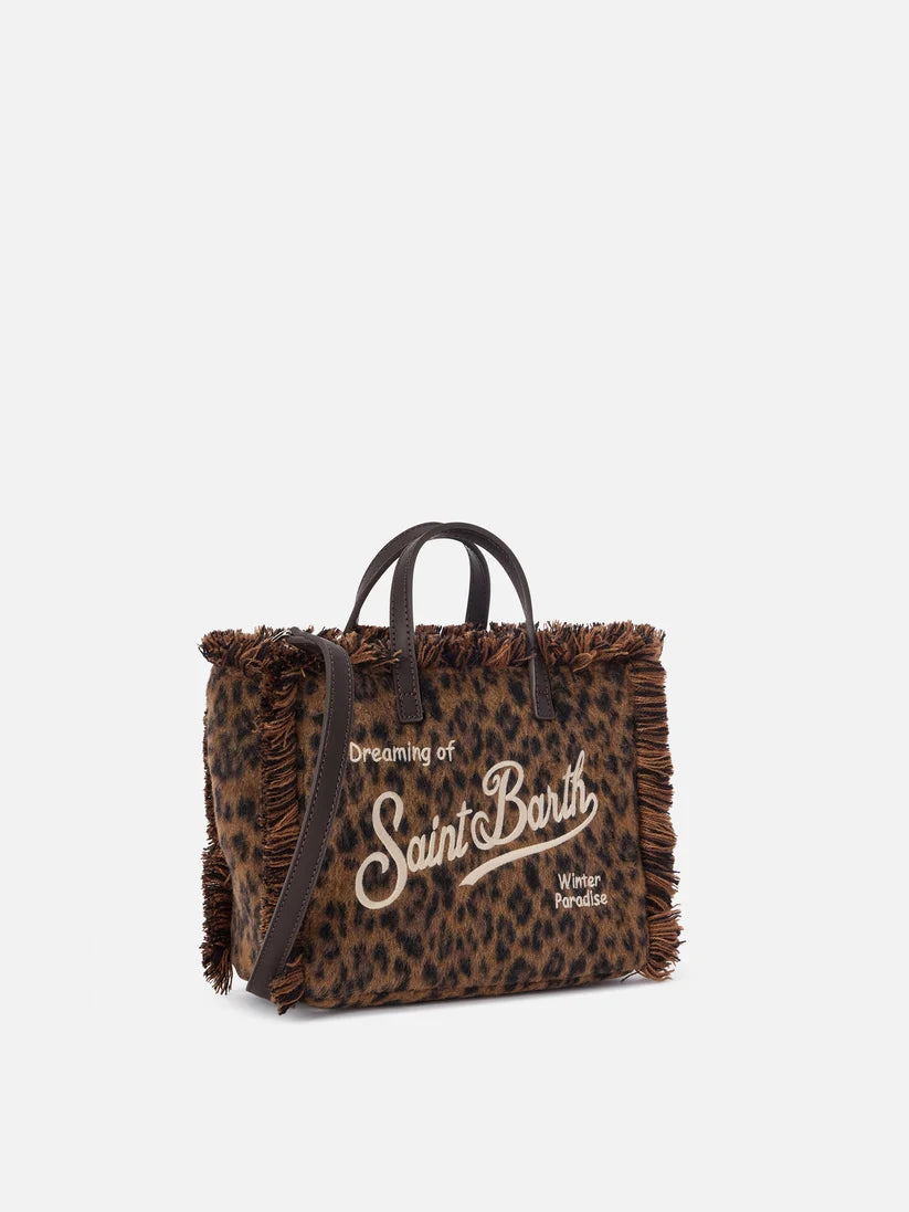 Mc2 Saint Barth Borsa Vanity Mini In Feltro Leopardata