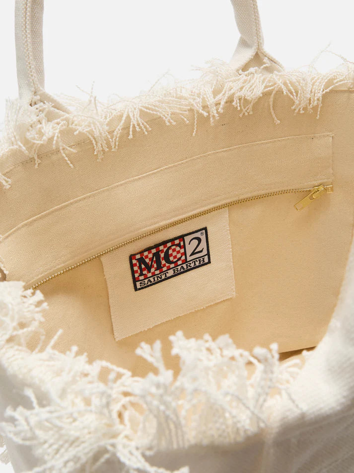 Mc2 Saint Barth Borsa Vanity Canvas Bianca