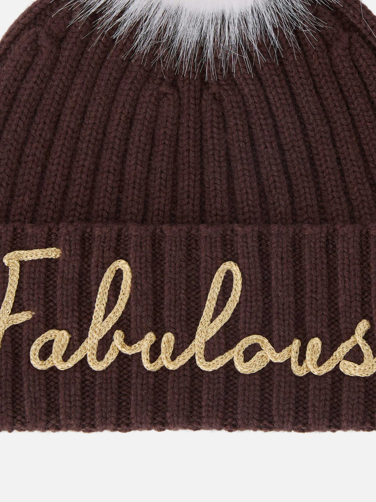 MC2 Saint Barth Wengen Fabulous Brown Beanie with Pom-Pom