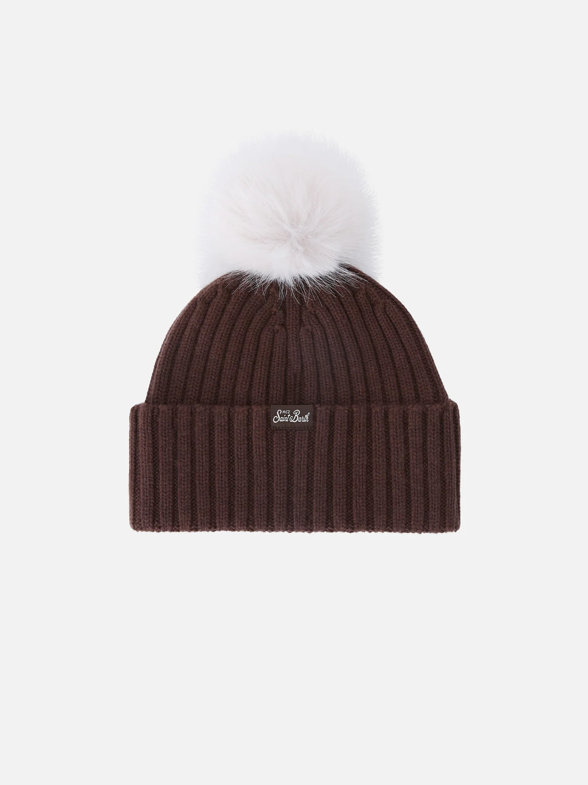 MC2 Saint Barth Wengen Fabulous Brown Beanie with Pom-Pom