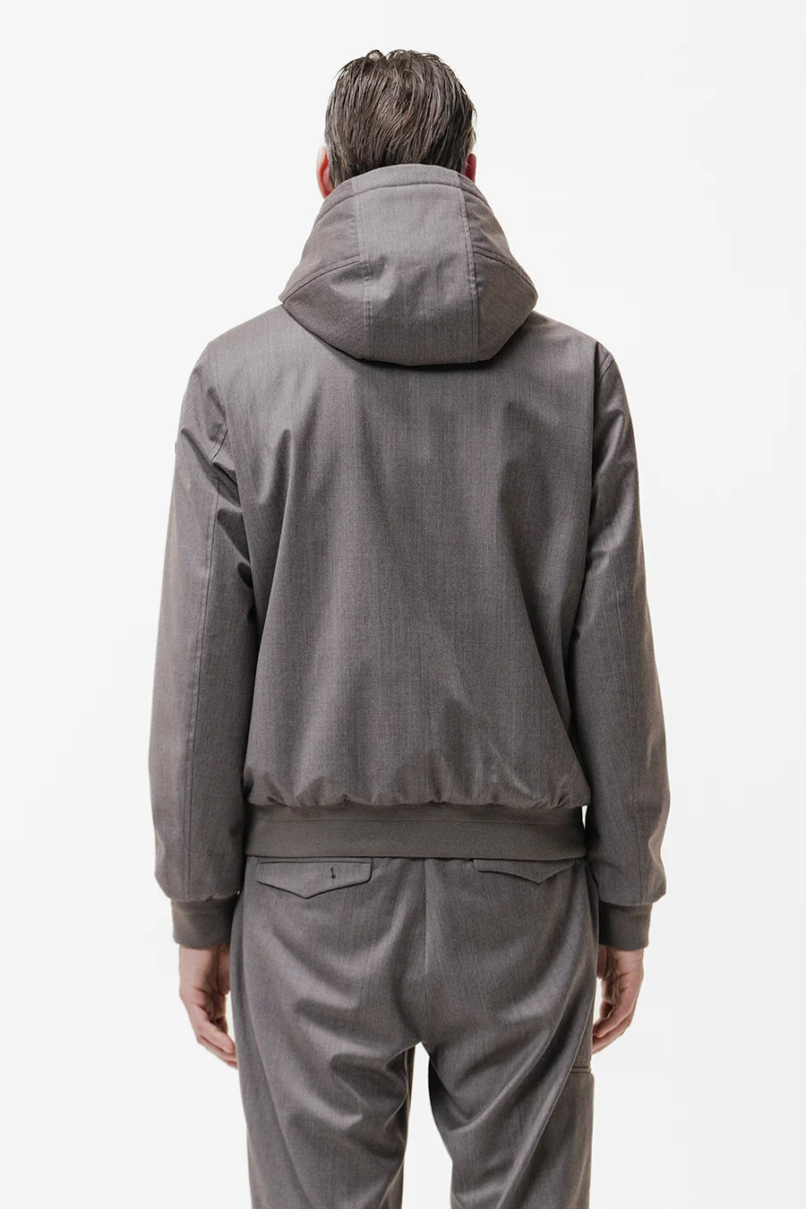 Duno Pure Wool Hooded Jacket Dark Stone