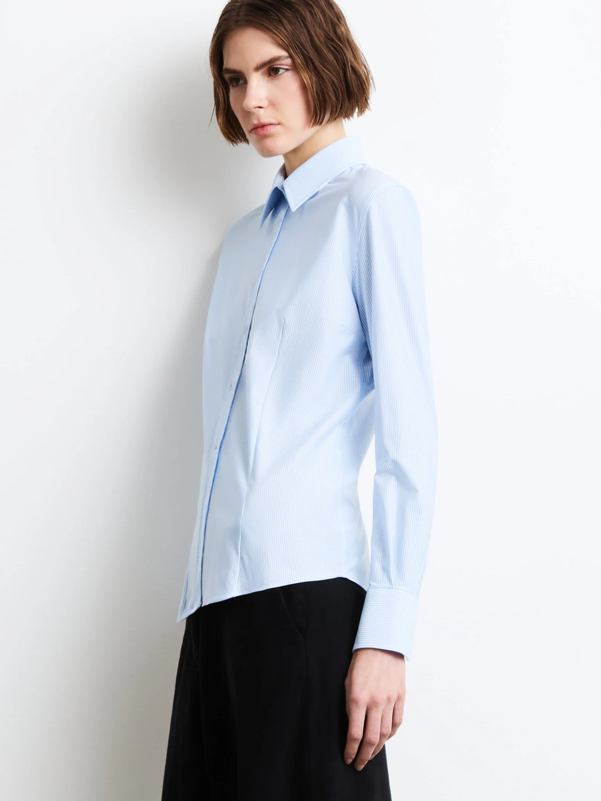 RRD Oxford Jacquard Wom Shirt Azure Stripe