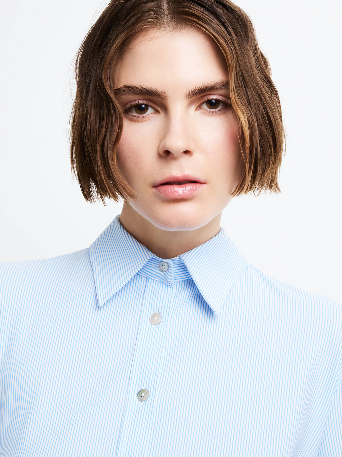 RRD Oxford Jacquard Wom Shirt Azure Stripe