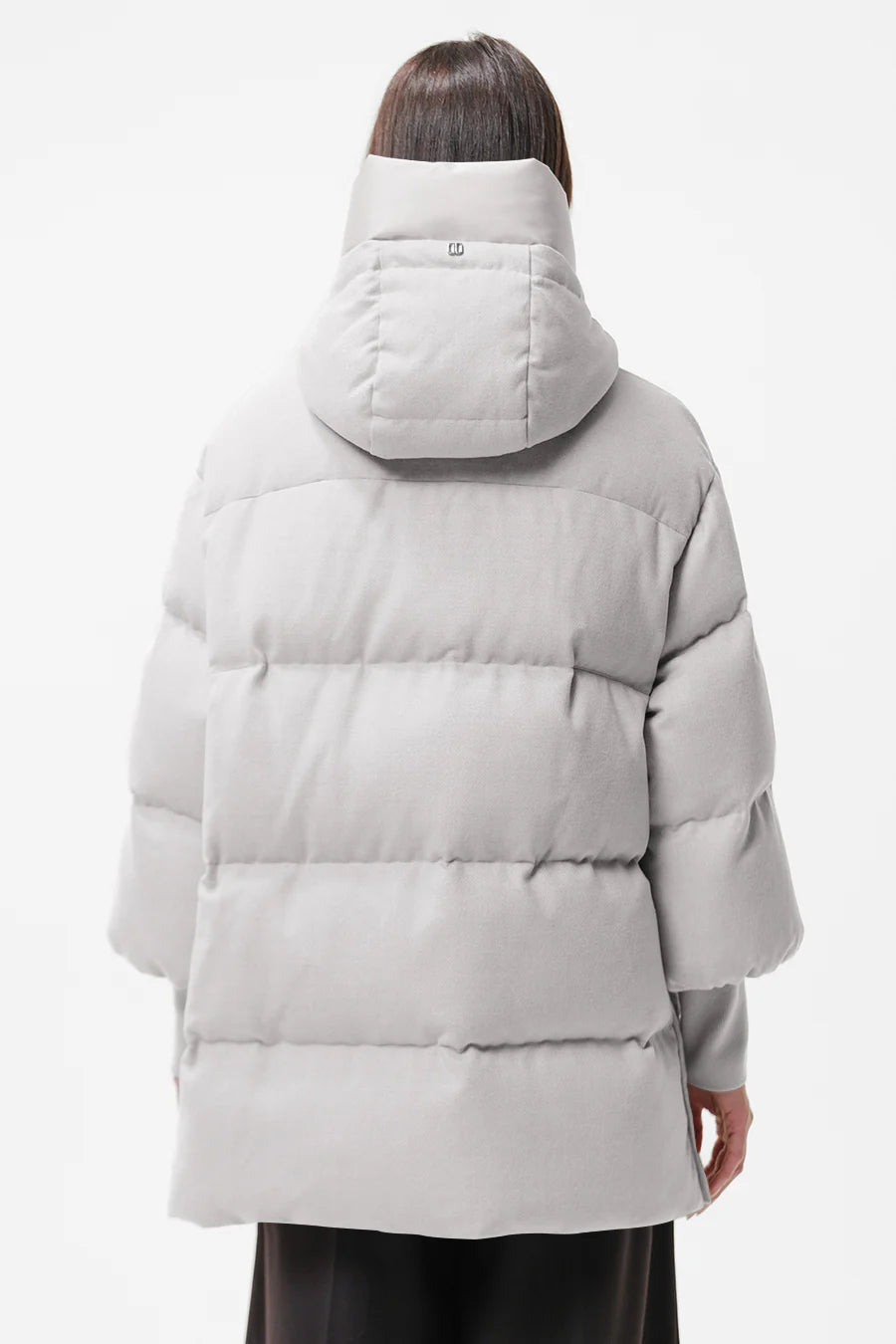 Duno Yume Technical Wool And Polar White Satin Down Jacket