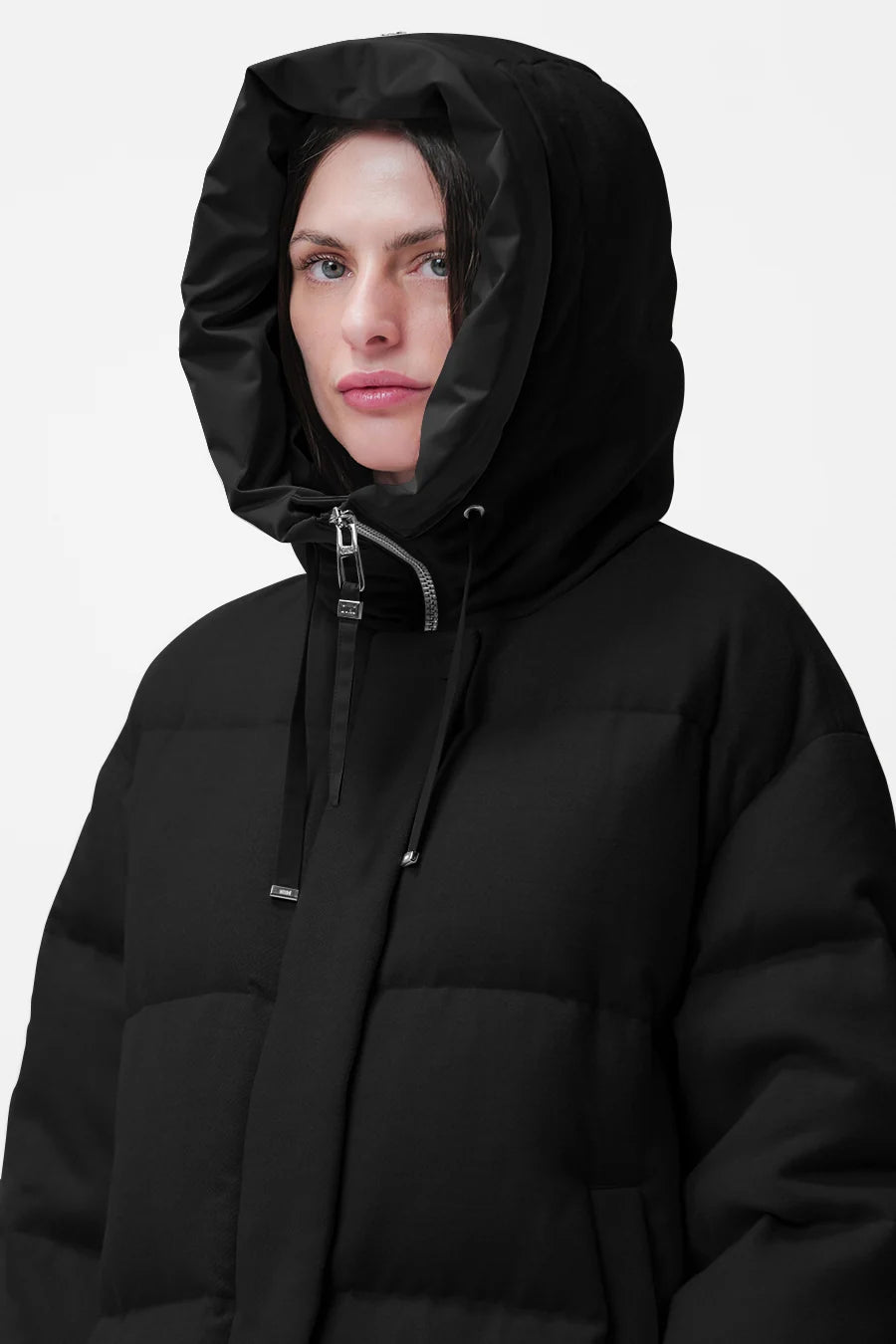 Duno Yume Technical Wool And Black Satin Down Jacket