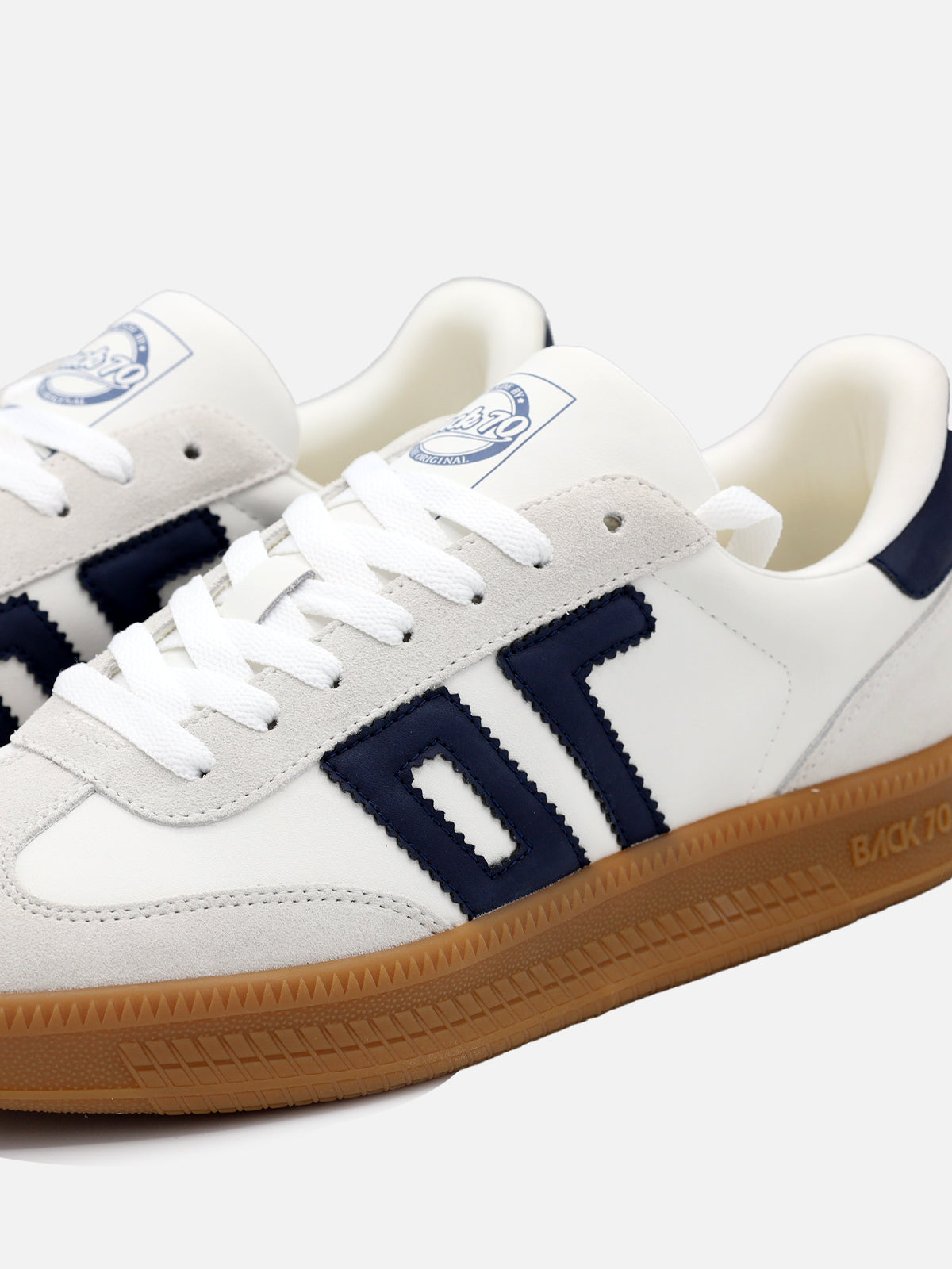 Back 70 Sneakers Double Leather White Navy