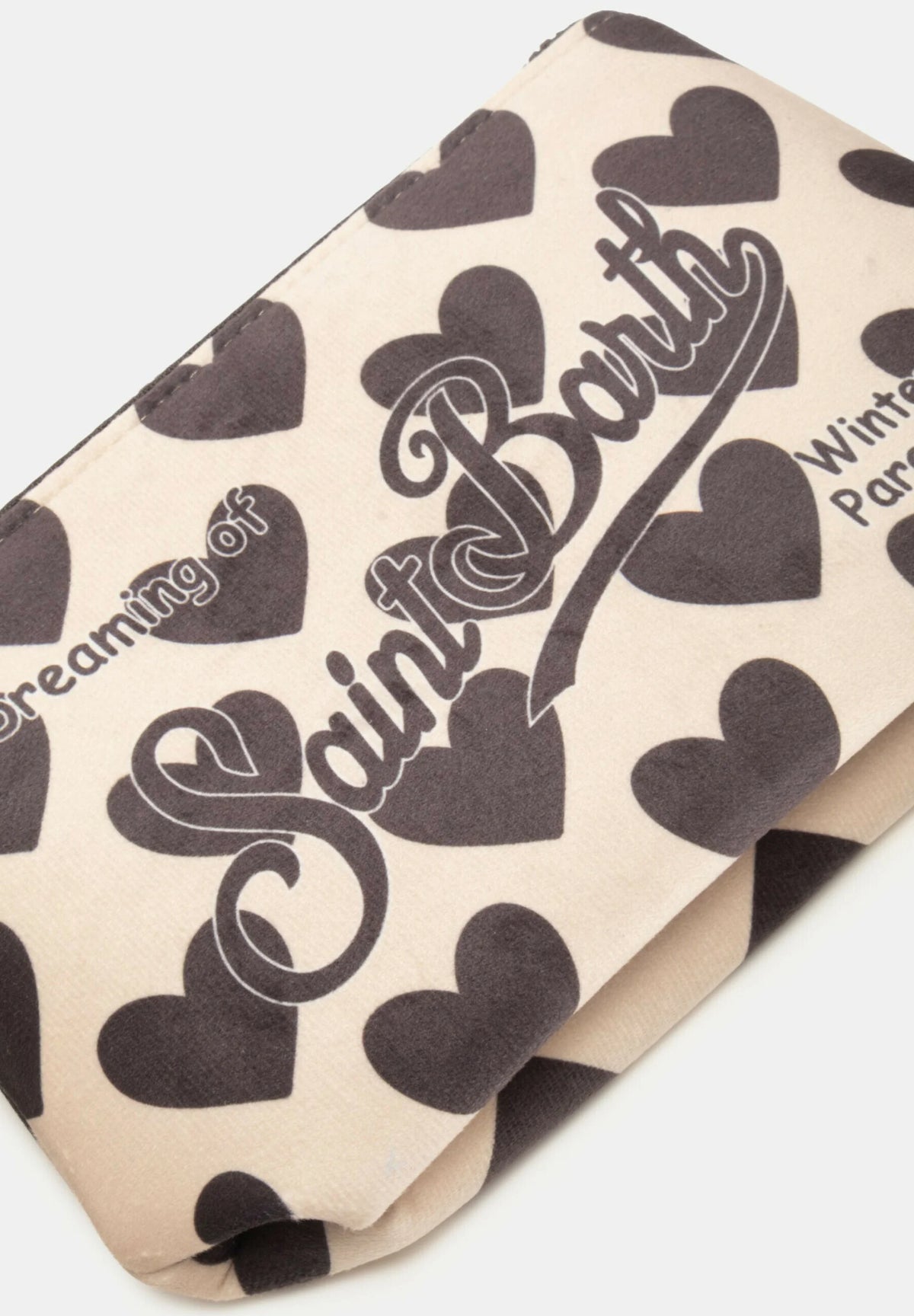 MC2 Saint Barth Aline Heart Print Clutch Beige