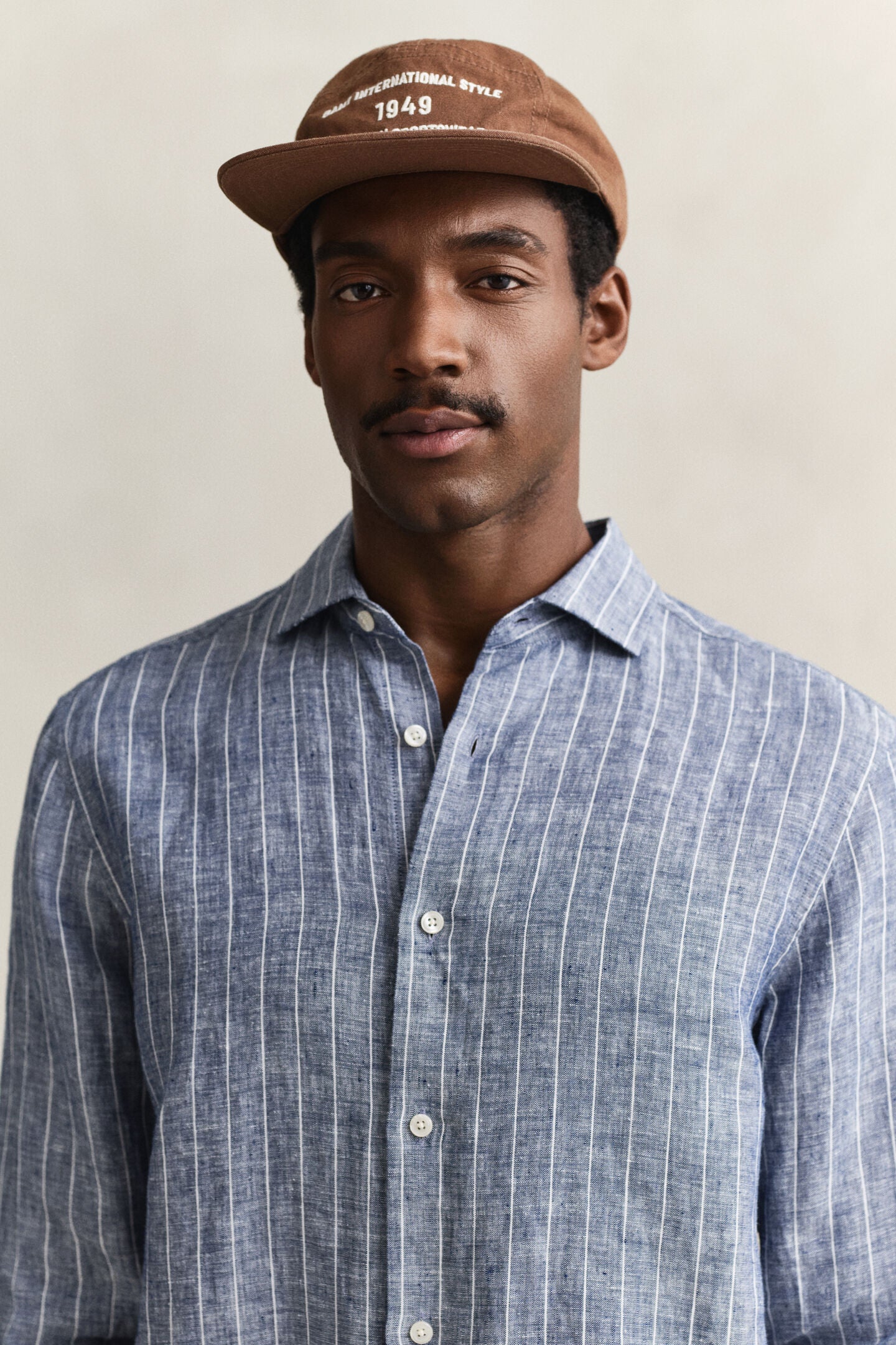 Gant Camicia In Lino A Righe Persian Blue