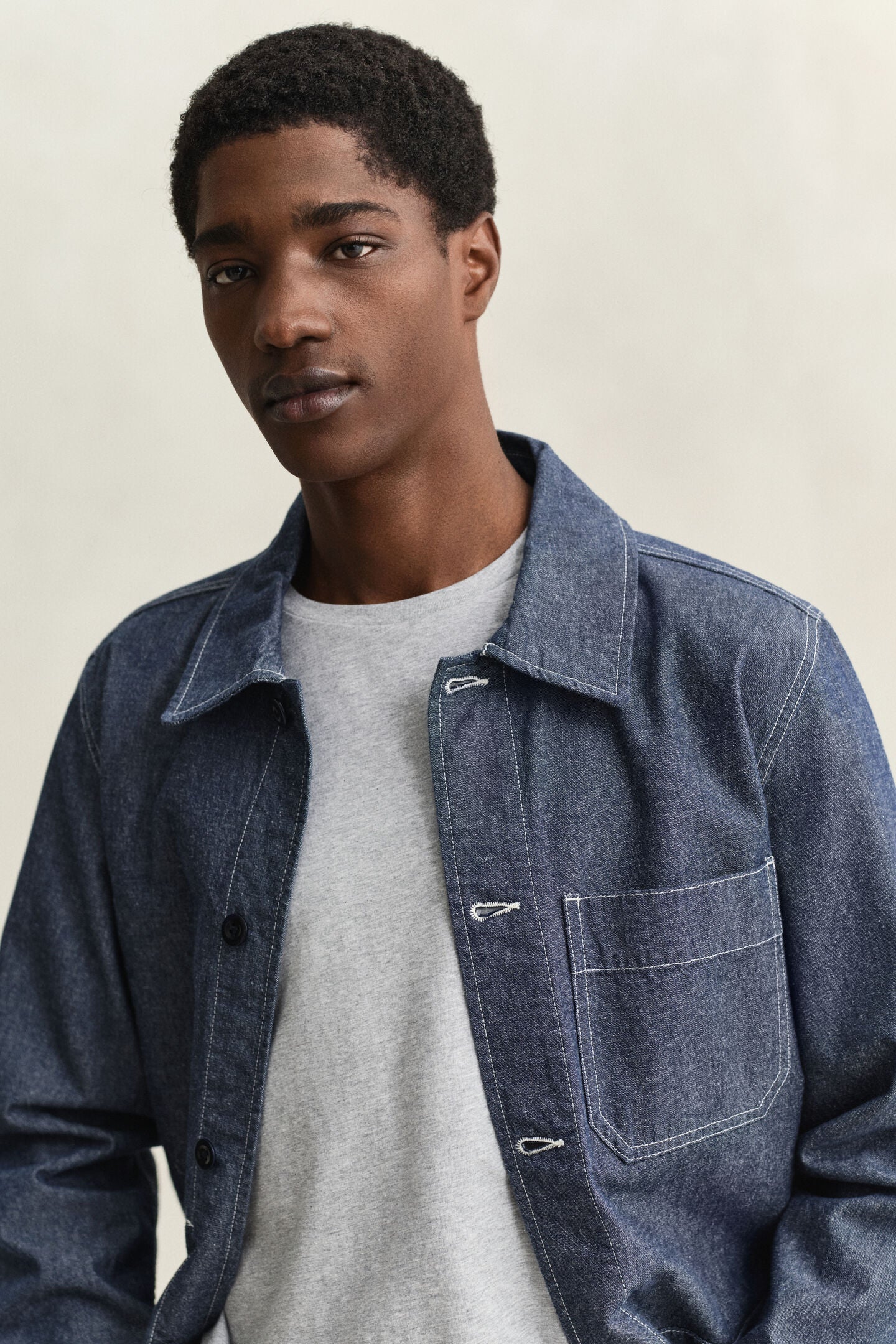 Gant Camicia Giacca Chambray Mid Blue