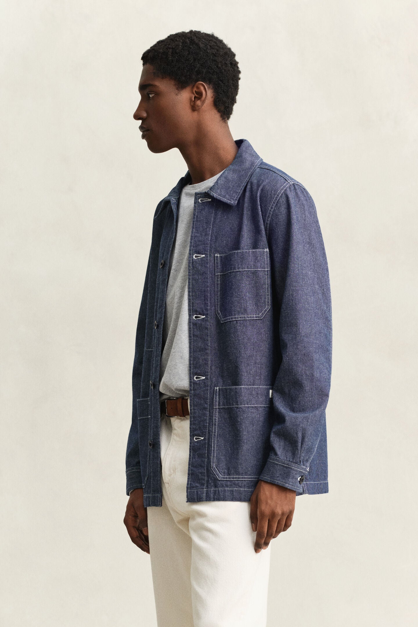 Gant Camicia Giacca Chambray Mid Blue