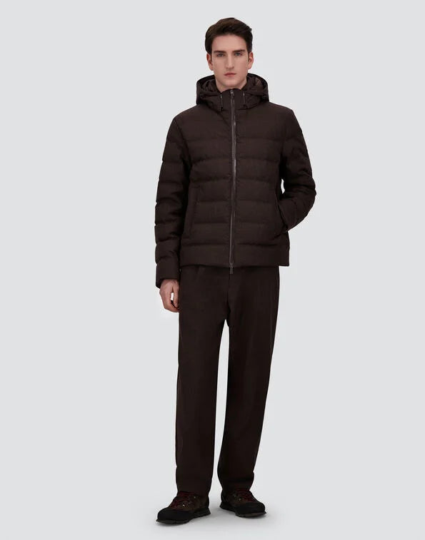Herno Dark Brown Water-Repellent Flannel Jacket