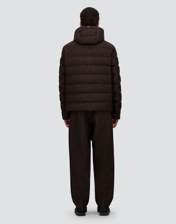 Herno Dark Brown Water-Repellent Flannel Jacket