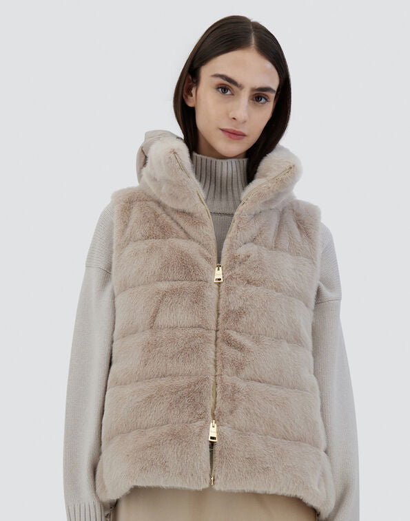 Herno Smanicato In New Lady Faux Fur Chantilly