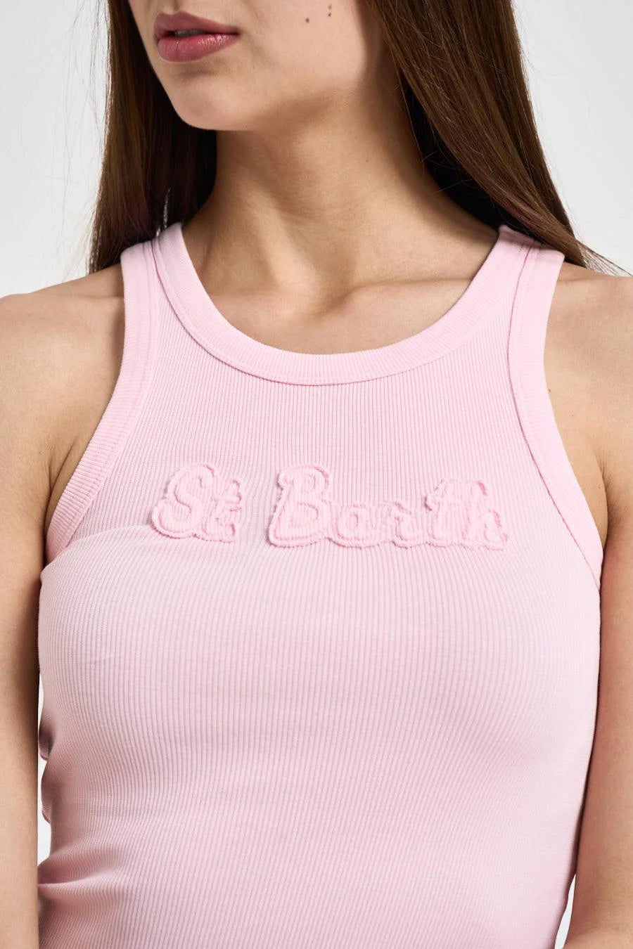 Mc2 Saint Barth Top Ada A Costine Patch Logo Rosa