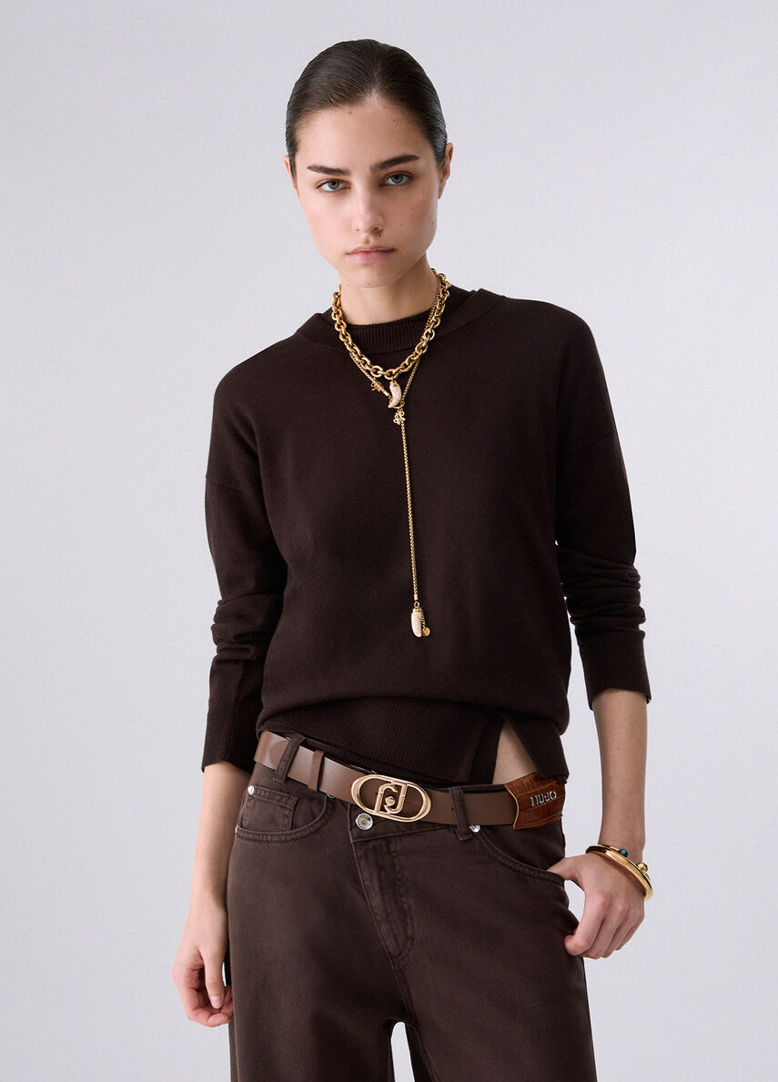 liu-jo-maglia-in-misto-lana-WF6418MA16R91106-marrone-scuro
