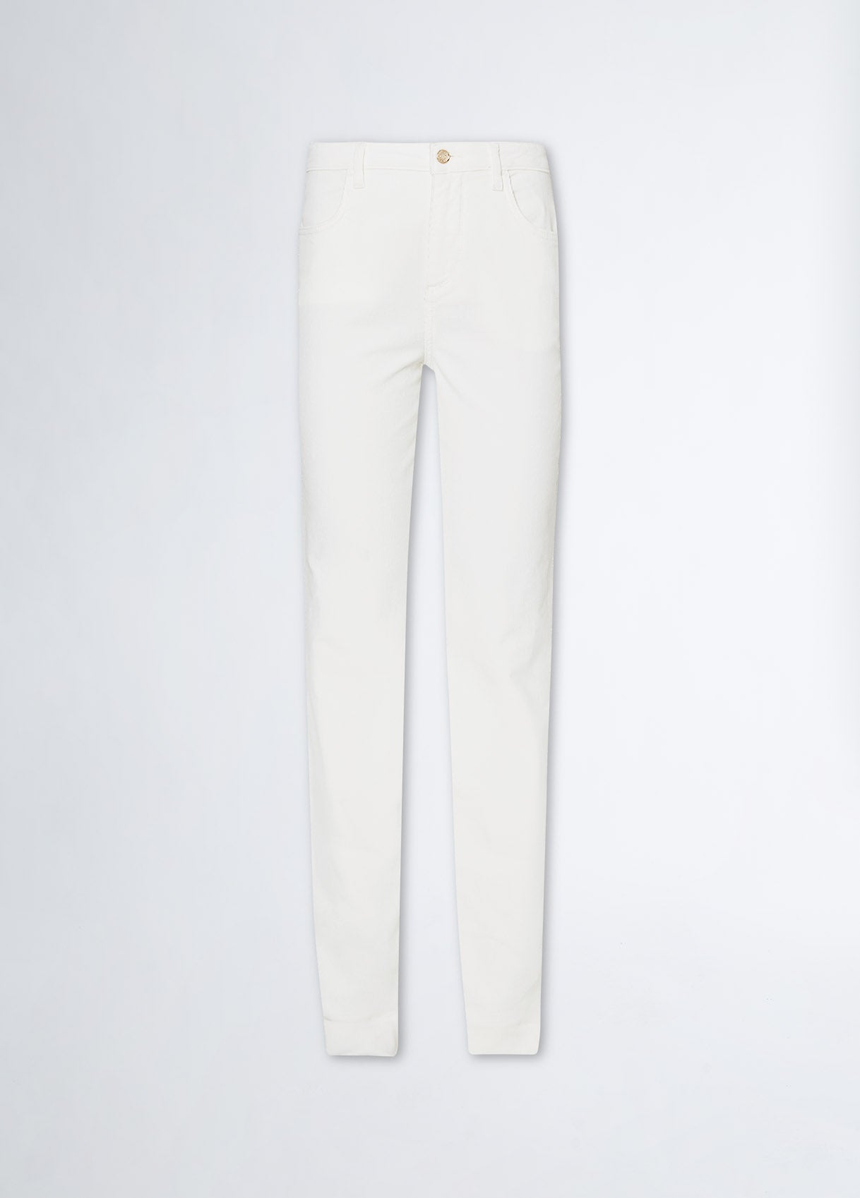 Liu Jo Pantalone Straight In Velluto Bianco