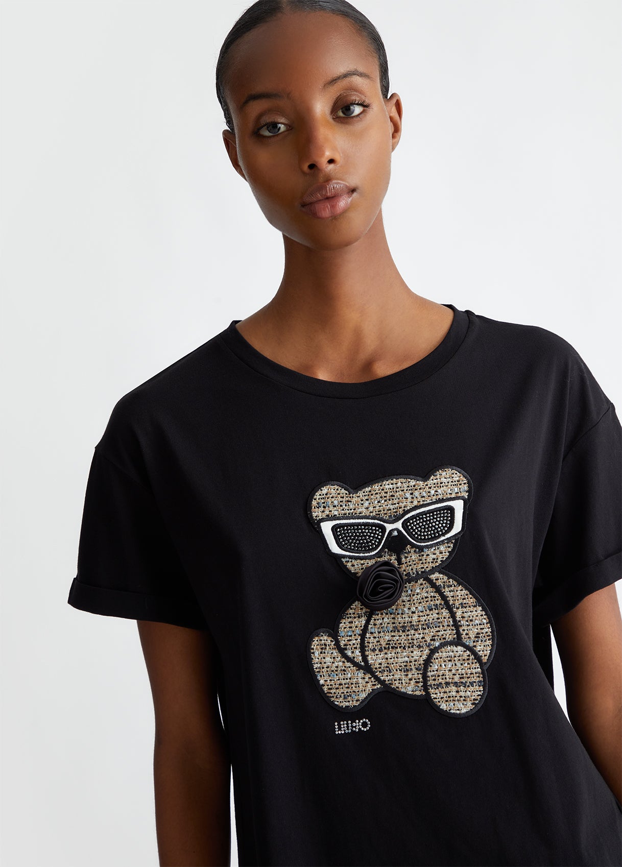 Liu Jo T Shirt Con Ricamo E Applicazioni Nero Sabolo online sabolostore
