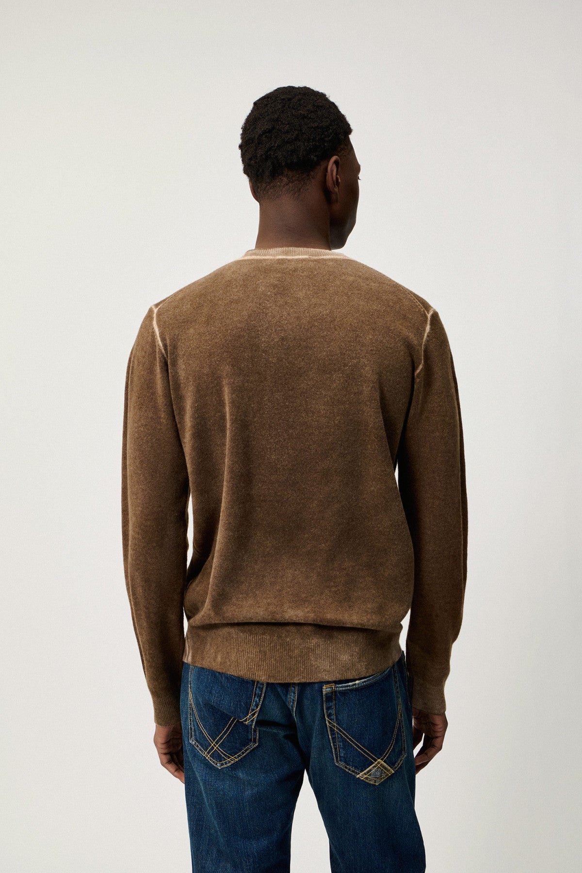 Roy Roger's Maglia Girocollo In Lana Marrone