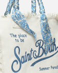 Mc2 Saint Barth Borsa Vanity In Canvas Bianca Foulard Batik
