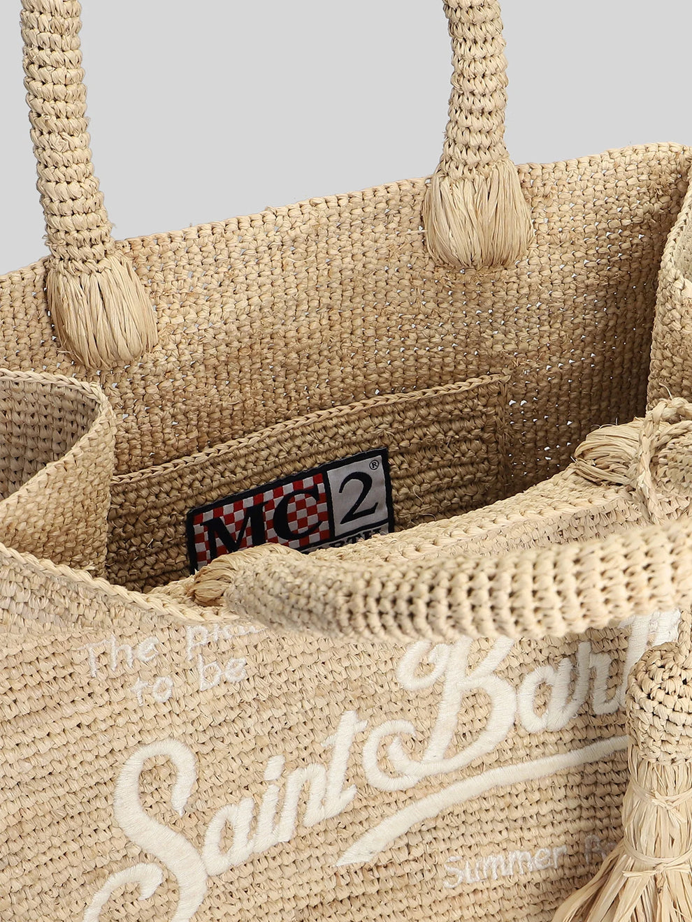 Mc2 Saint Barth Borsa Colette In Raffia Beige