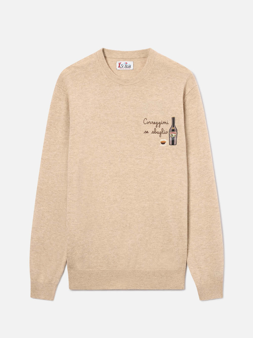 mc2-saint-barth_HER002403628M-MAN-beige-heron-light-wool-and-cashmere-blend-crewneck-with-baileys-embroidery-special-edition