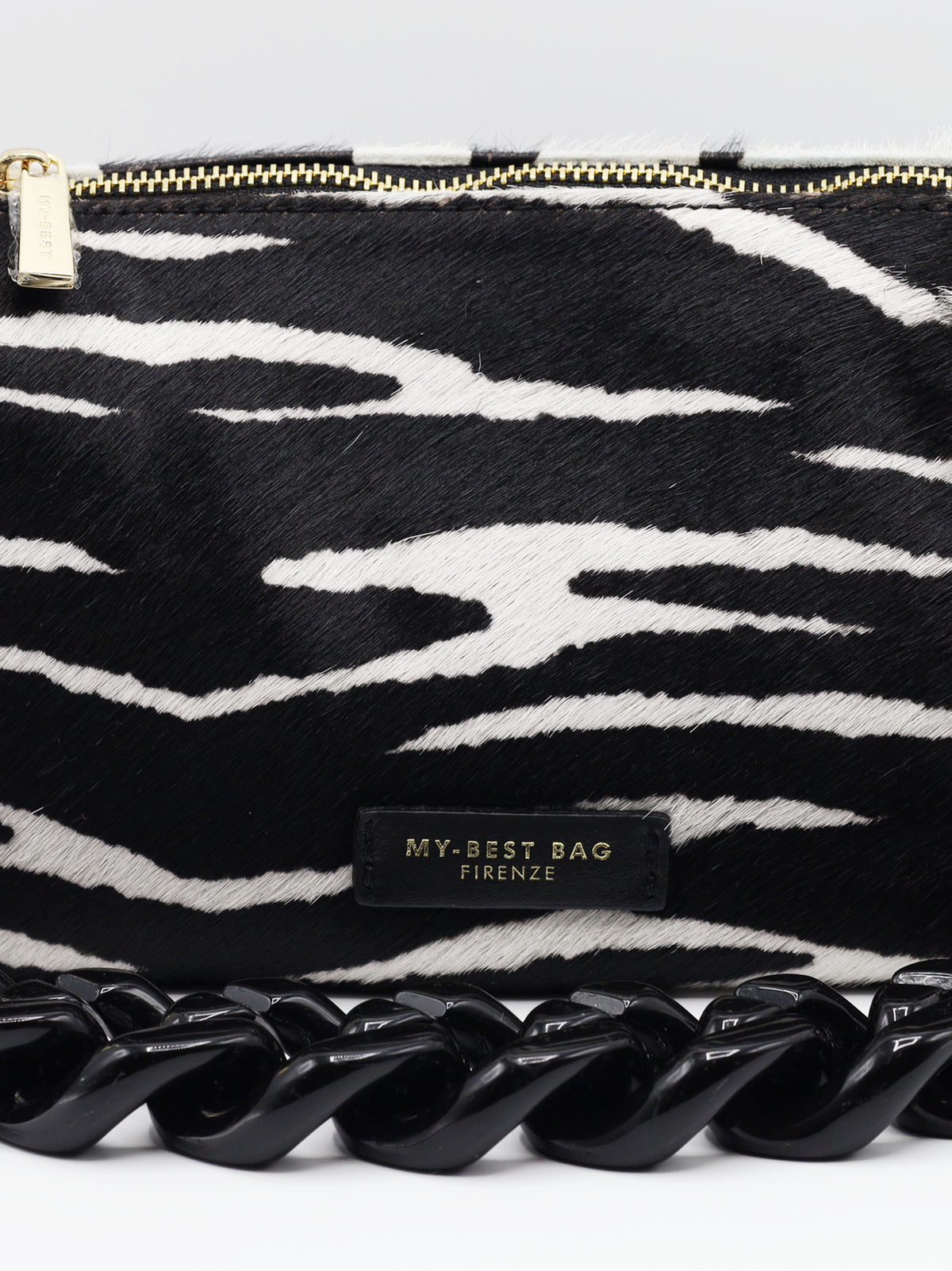 My Best Bag Borsa Reflex Small In Cavallino Double Bianco E Nero