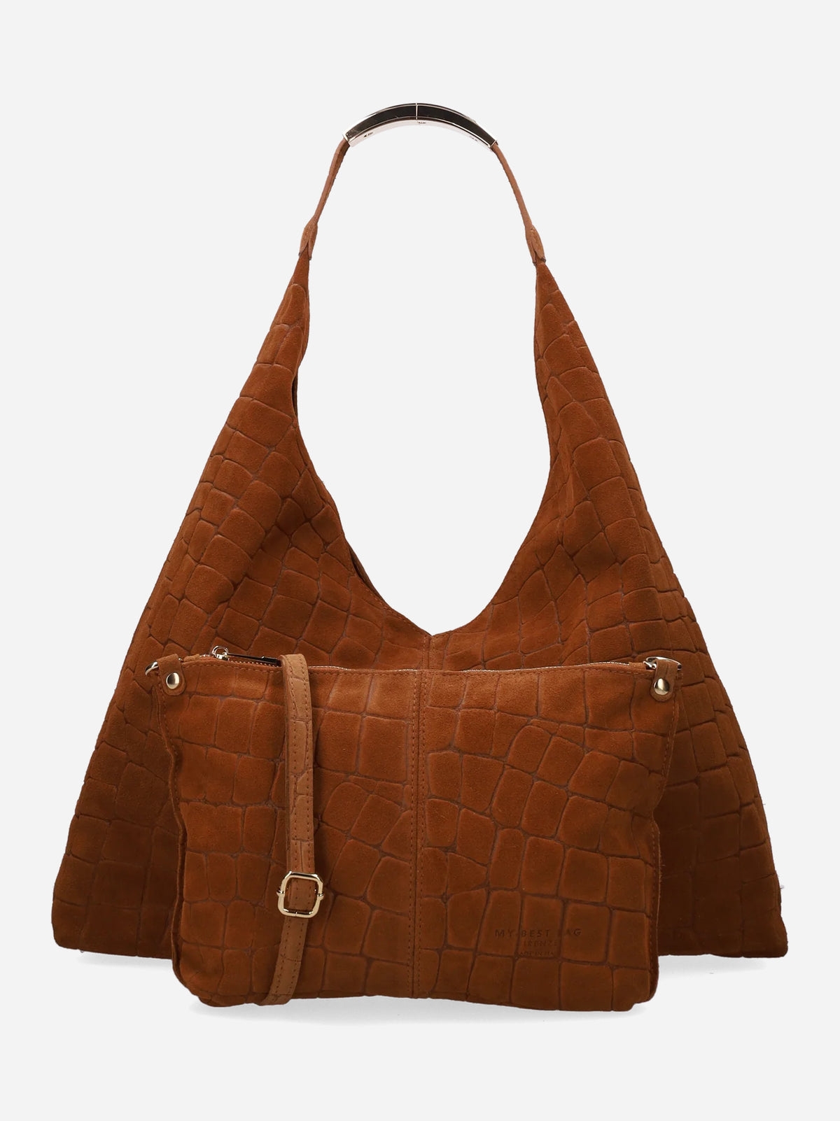 My Best Bag Borsa Ellisse Croco Suede Big Cognac