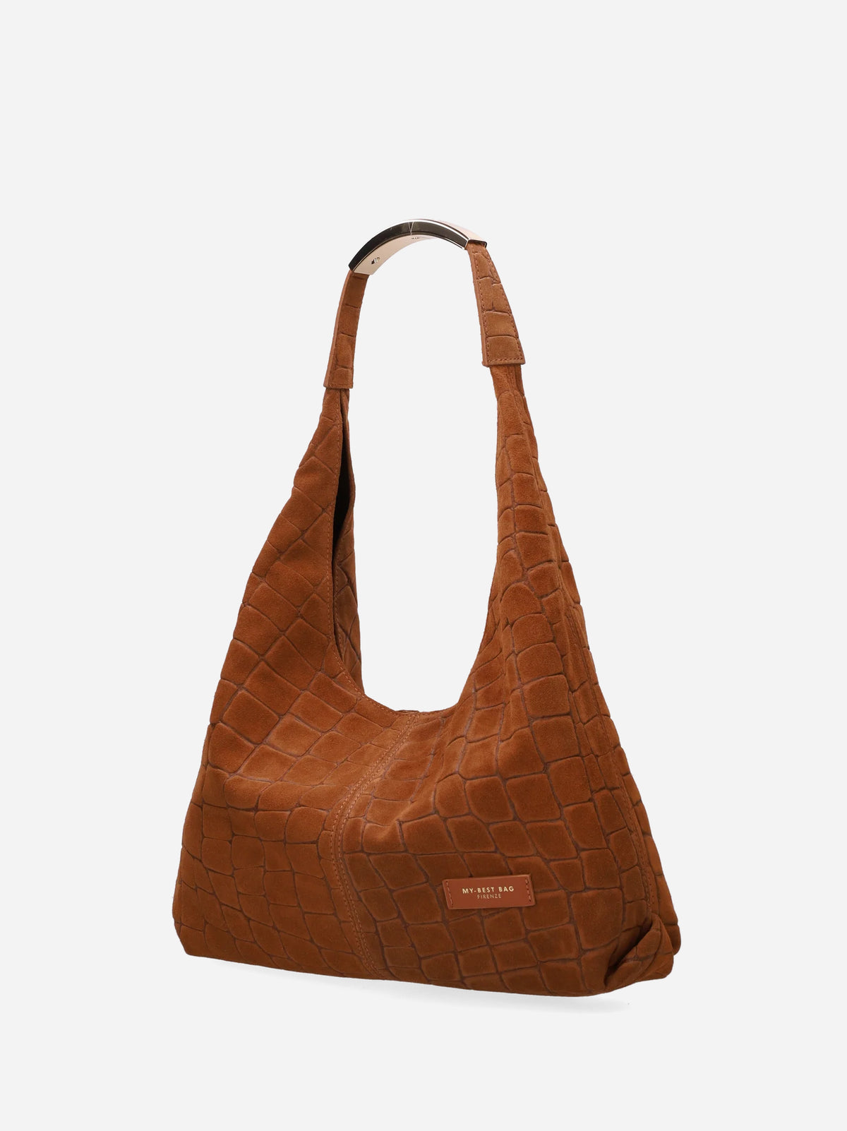 My Best Bag Borsa Ellisse Croco Suede Small Cognac