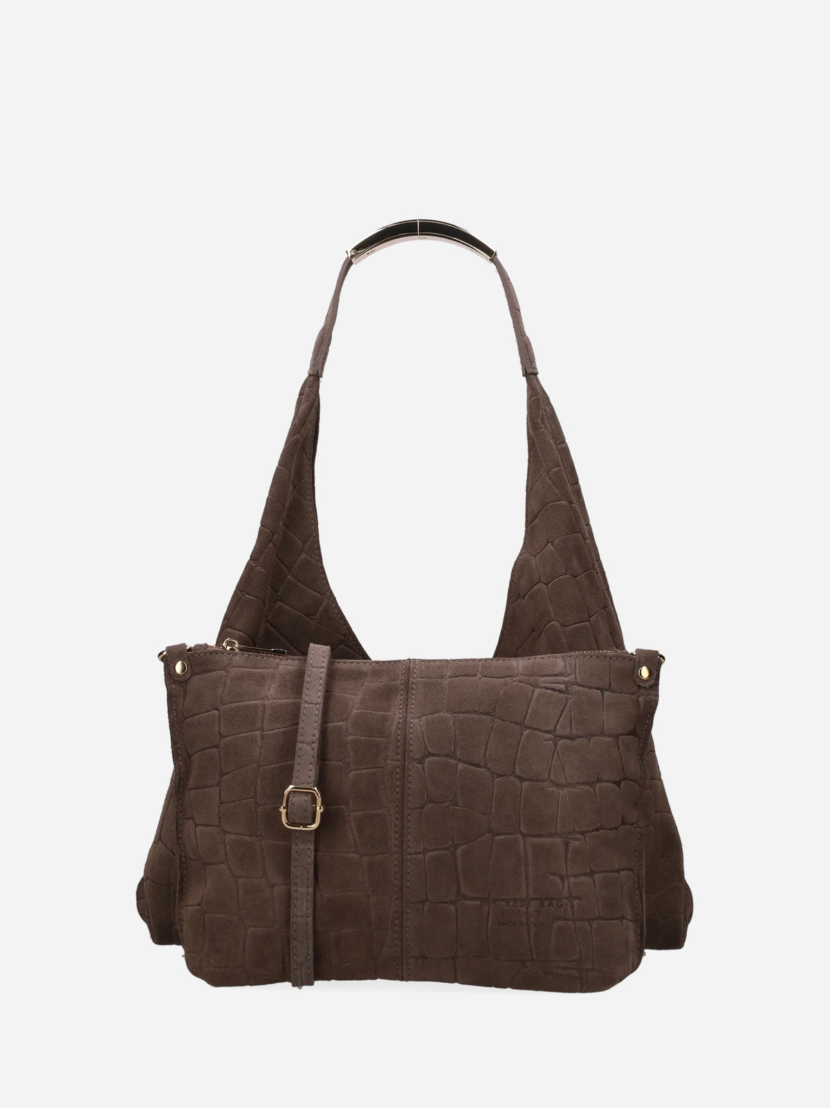 My Best Bag Borsa Ellisse Croco Suede Small Taupe