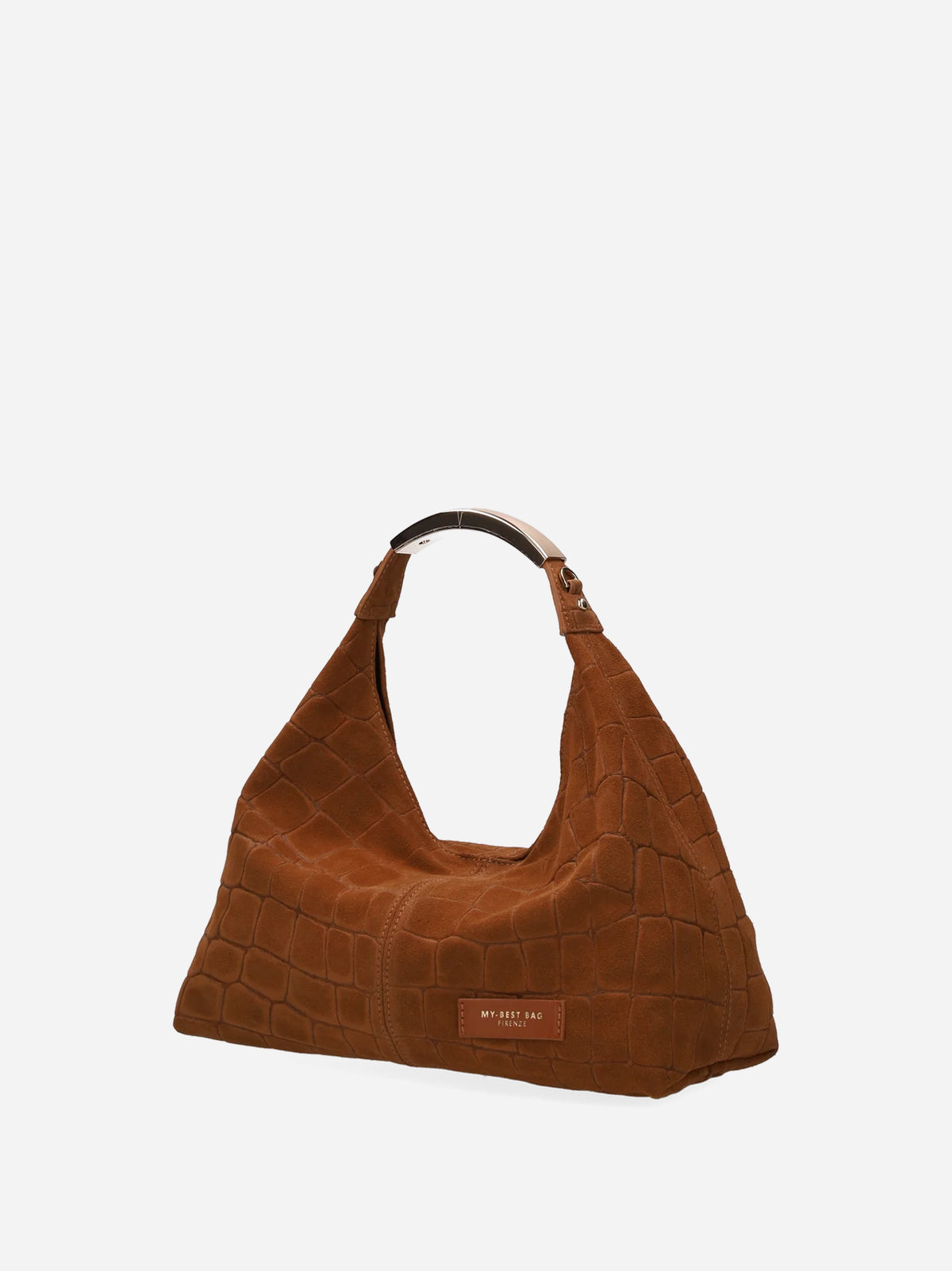My Best Bag Borsa Ellisse Bauletto Croco Suede Cognac