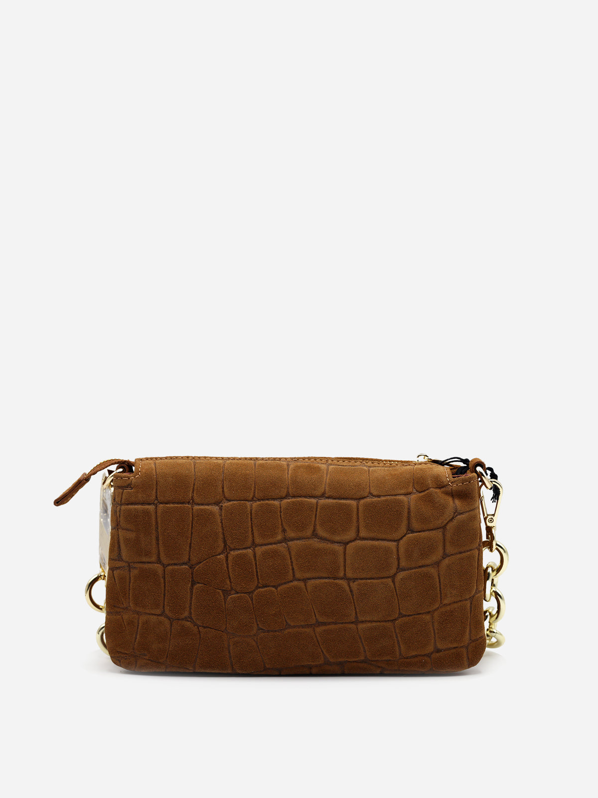 My Best Bag Borsa Reflex Small In Suede Stampa Cocco Cognac