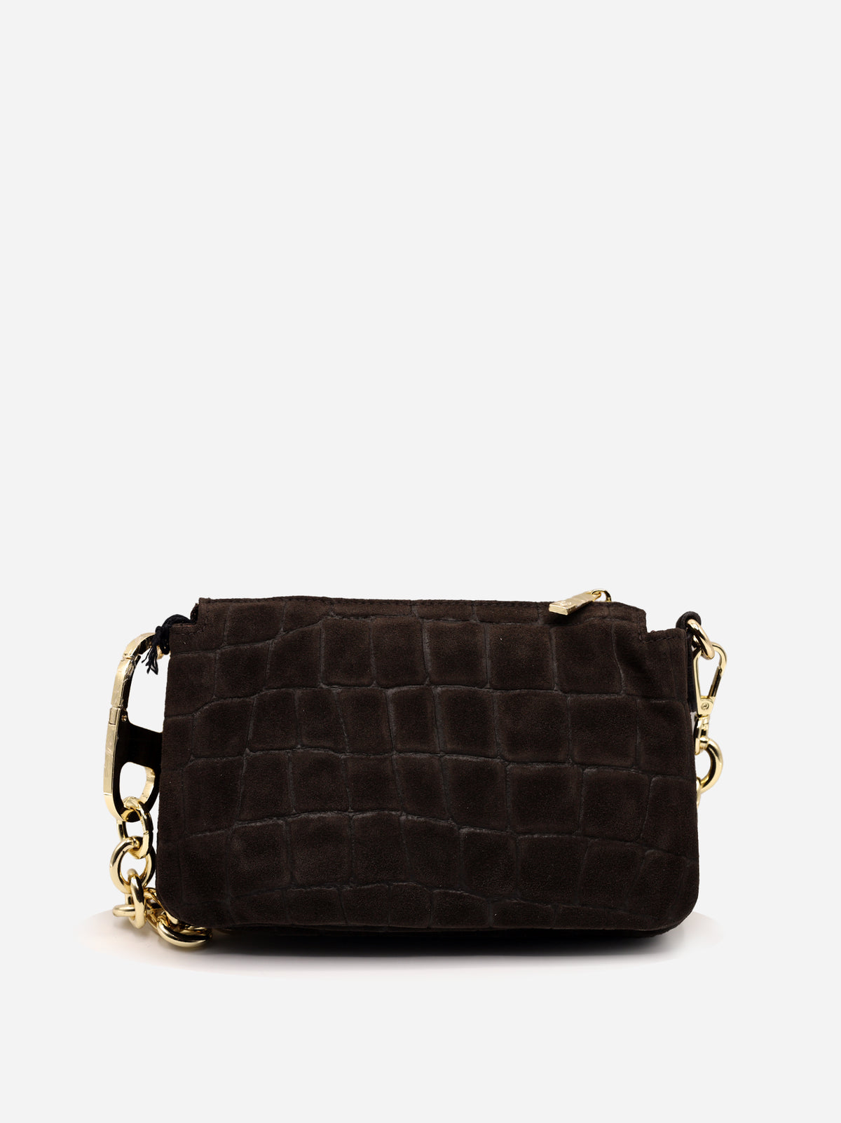 My Best Bag Borsa Reflex Small In Suede Stampa Cocco Dark Brown