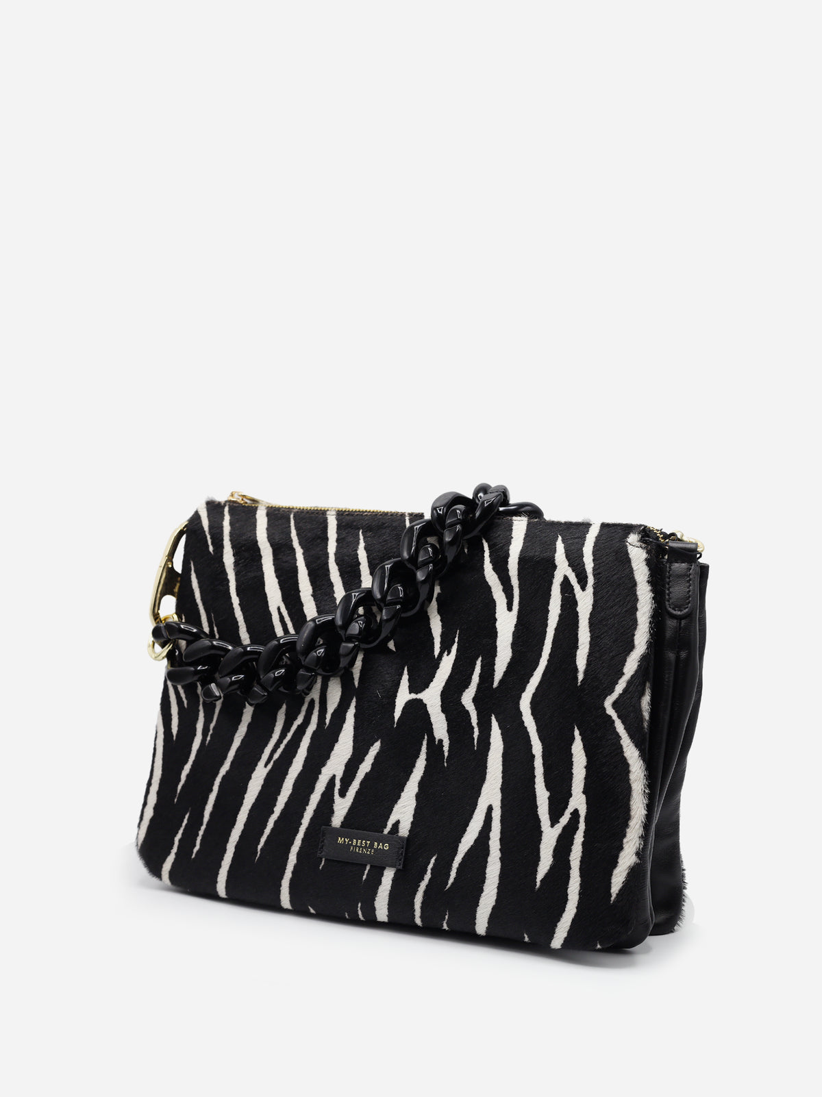 My Best Bag Borsa Reflex Big In Cavalino Double Bianco E Nero